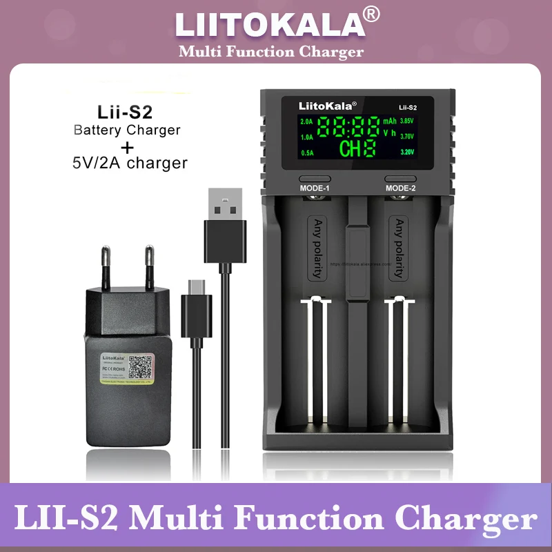 Lii-402 Lii-S2 LiitoKala Lii-202 Lii-500 Lii-PD4 18350 3.7V 3.2V 18650 18500 21700 14500 26650 AA NiMH bateria litowa ładowarka