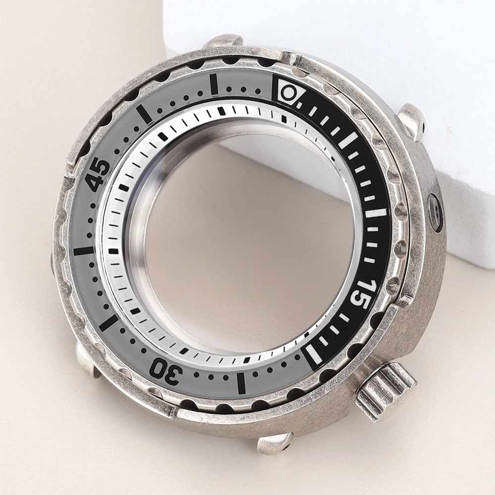 47mm Tuna Can SKX Watch Case C3 Luminous Bezel For Seiko NH35 NH36 NH38 NH34 Movement Repalcement Watch Parts 20ATM at 3.8 Crown image 3