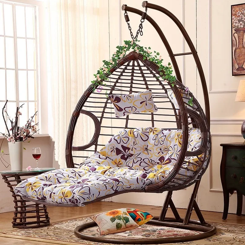 Double Hanging Orchid Cradle Chair Balcony Swing Home Lazy Drop Hanging Basket Rattan Chair Rocking Bird's Nest Room