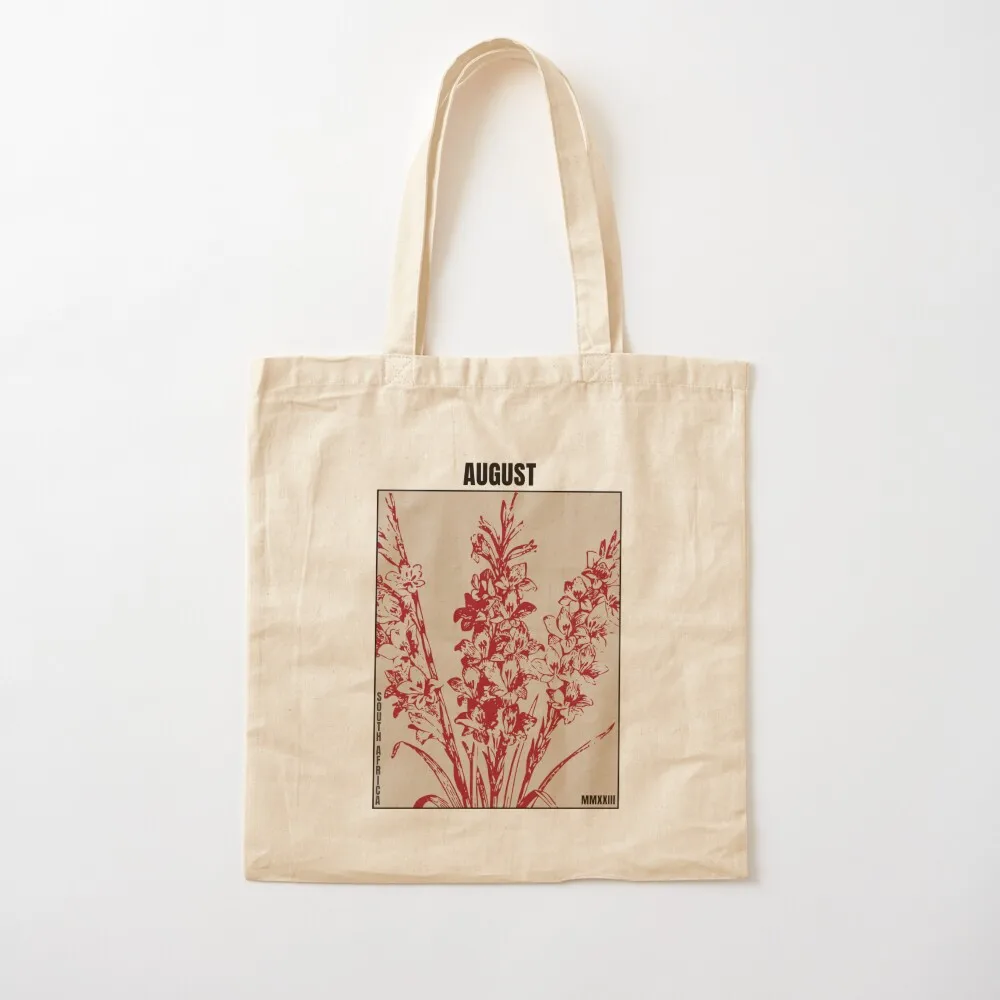 Red gladiolus august birth flower Tote Bag foldable reusable bag university shopper bag canvas shopping Beach