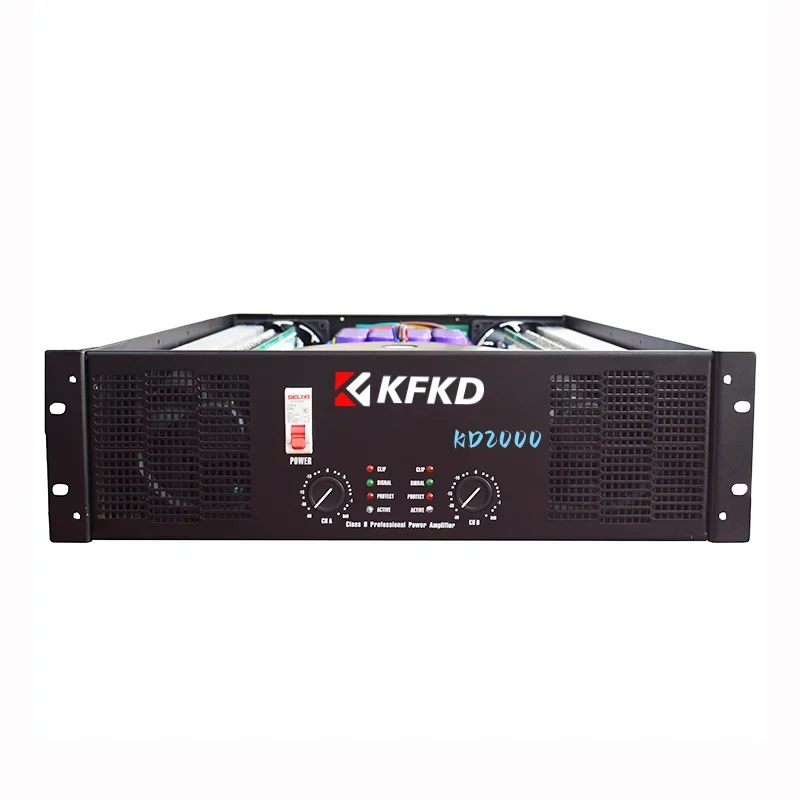 KD2000W Power Amplifier DJ 2-channel H-class Stage Anti Whistling Pure Rear Stage Amplifier