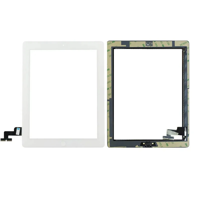 For iPad 2 9.7 Touch Digitizer With Home Button and Adhesive White Premium
