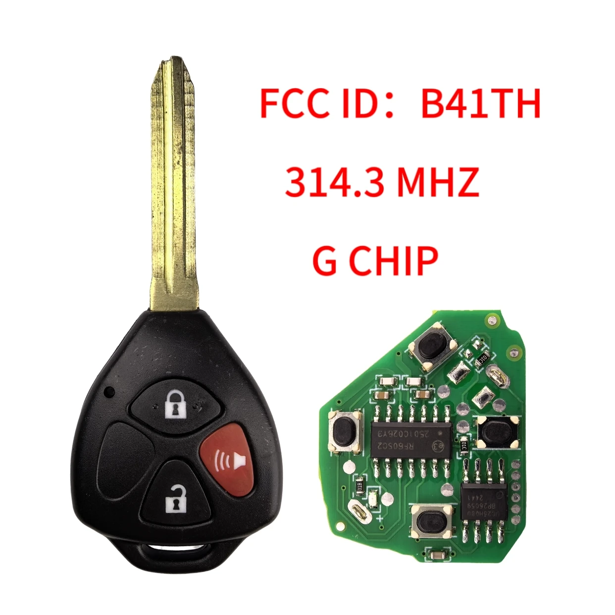 Jingxin 2/3/4-Tasten 314/433Mhz 4D67/G Chip Fernbedienung Autoschlüssel für Toyota Hiace Yaris Hilux Vigo Innova Corolla RAV4 FCC:B41TA B41TH – Detail 13