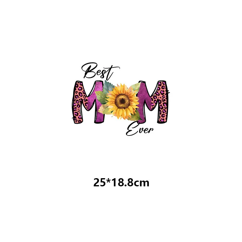 25CM Mother's Day Letter MOM heat transfer vinyl iron stickers DIY stickers T-shirt clothing decoration