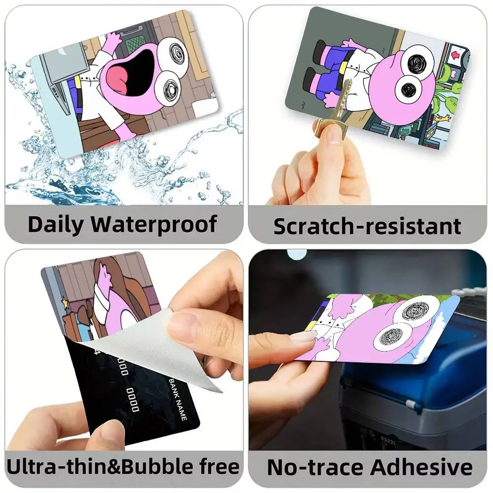 S-Smiling Friends Pim  Credit Card HD Stickers Game Card Decal Small Chip Waterproof Sticker Gift