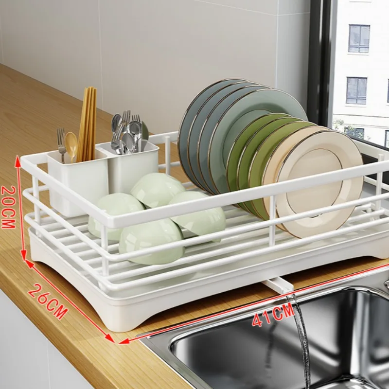 Dish Drying Rack with Drainboard dish storage racks with Removable Utensil Holder and Knife Slots dish for kitchen sink drainer