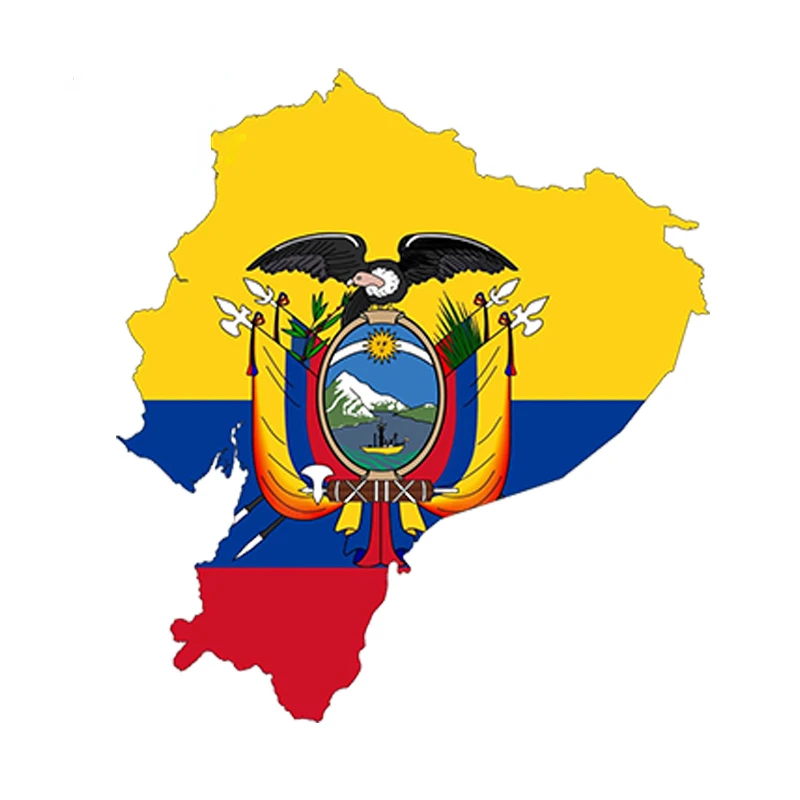 

Car Styling Ecuador Map Flag Car Sticker Silhouette for Bumper Helmet Laptop Waterproof Car Accessories