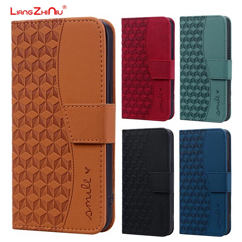 For Samsung Galaxy S24ultra S23fe S22 S21 S20 Love Letter Cubic Geometric Texture Flip Leather Folding Insert Card Phone Case