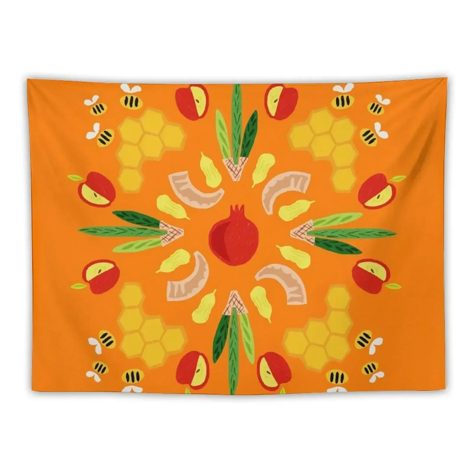 

Yomim Noraim Large Orange Tapestry Decor For Bedroom Wall Art Tapestry
