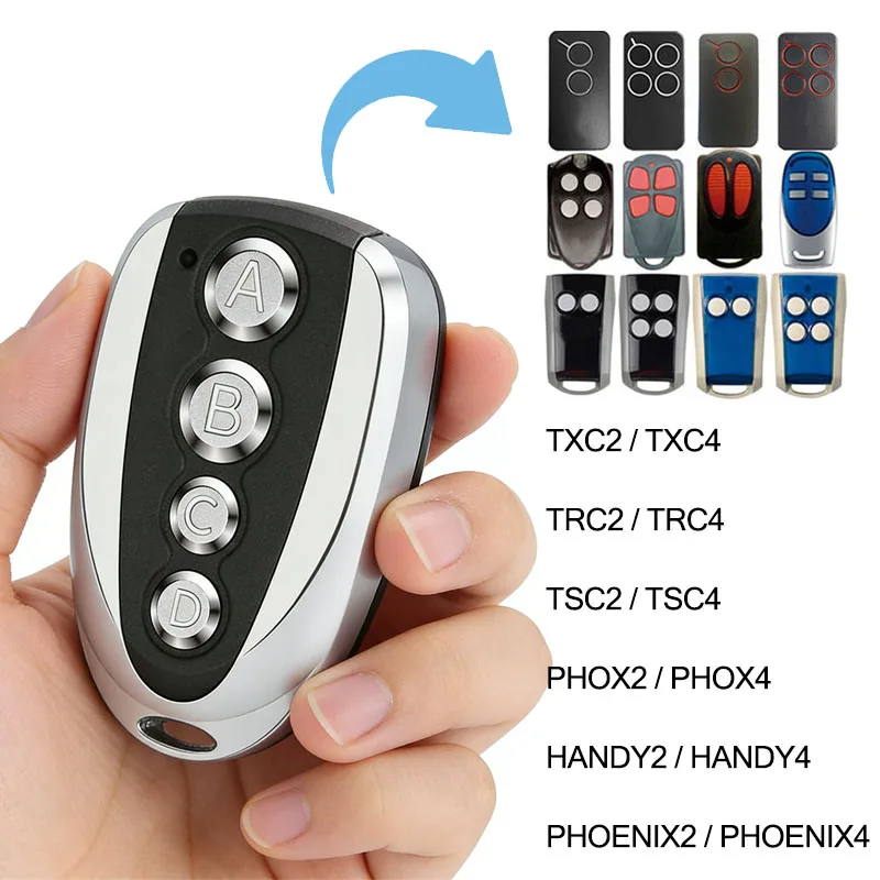 V2 PHOENIX PHOX 2 4 PHOENIX2 PHOENIX4 TSC2 TRC2 TXC2 TSC4 TRC4 TXC4 Garagentor-Fernbedienung 433,92MHz Festcode