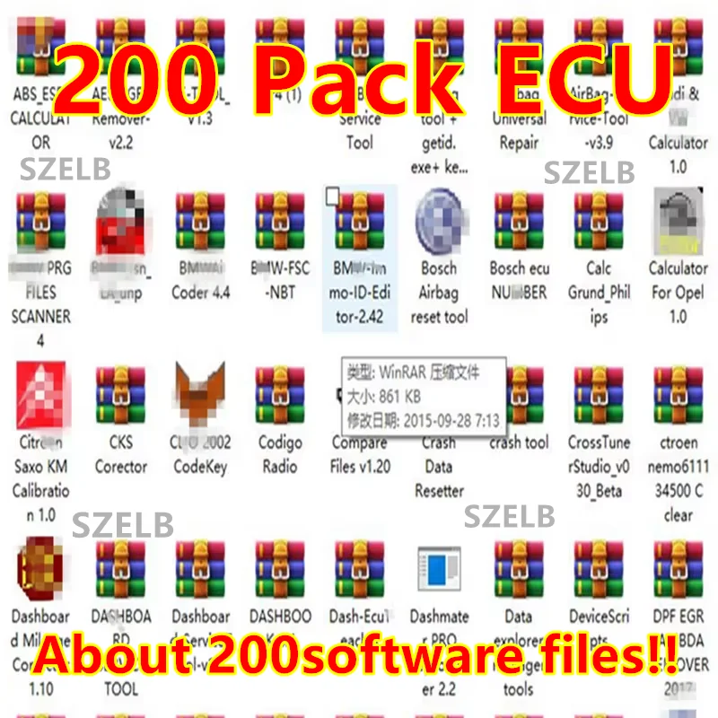 200 Pack ECU Tuning Softwares 200in 1 MEGA Pack Chip Tuning Ecu software Egr Remover Dpf Remover Adblue Remover And files