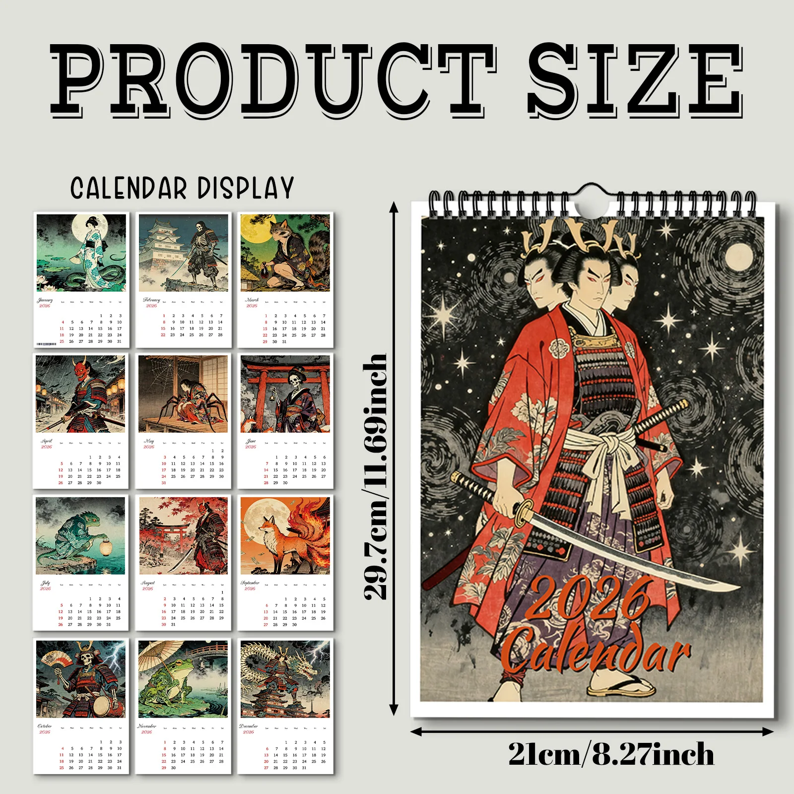 قطعة واحدة من تقويم الجيشا الفني على طراز Ukiyo-e التقليدي، مناسبة لتزيين غرفة الدراسة، مثالية لمحبي الفن الياباني #3