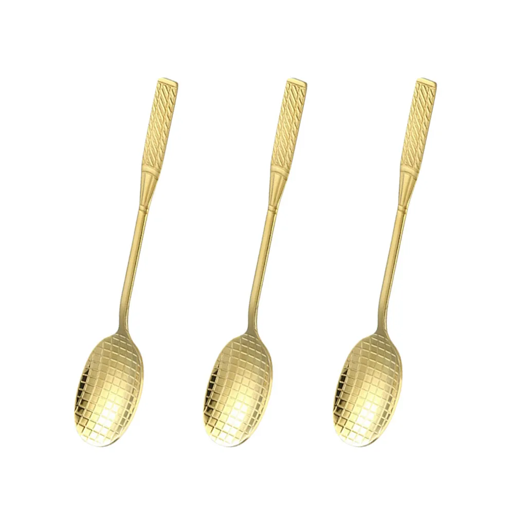 

3pcs Stainless Steel Coffee Spoon Light weight Kitchen Tennis Racket Shape Ice Cream Spoons Dessert Scoops Stirring Sweet