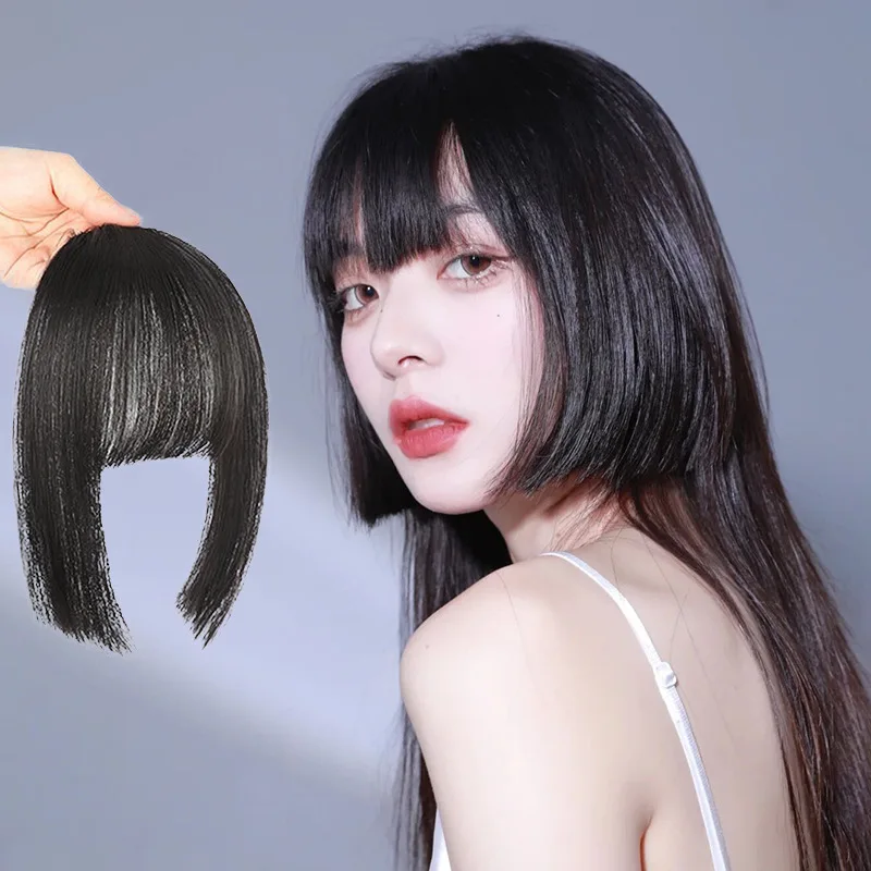 New False Hair Bangs Hair Extension Clip In Bangs Fake Fringe Natural Clip In High Temperature Hime Cut Fashion Hair Accessories