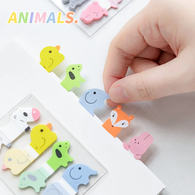 1pcs Drawer Type Index Stickers Translucent Color Cute Animal Sticky Notes and Memo Pad Self Adhesive Waterproof A7088