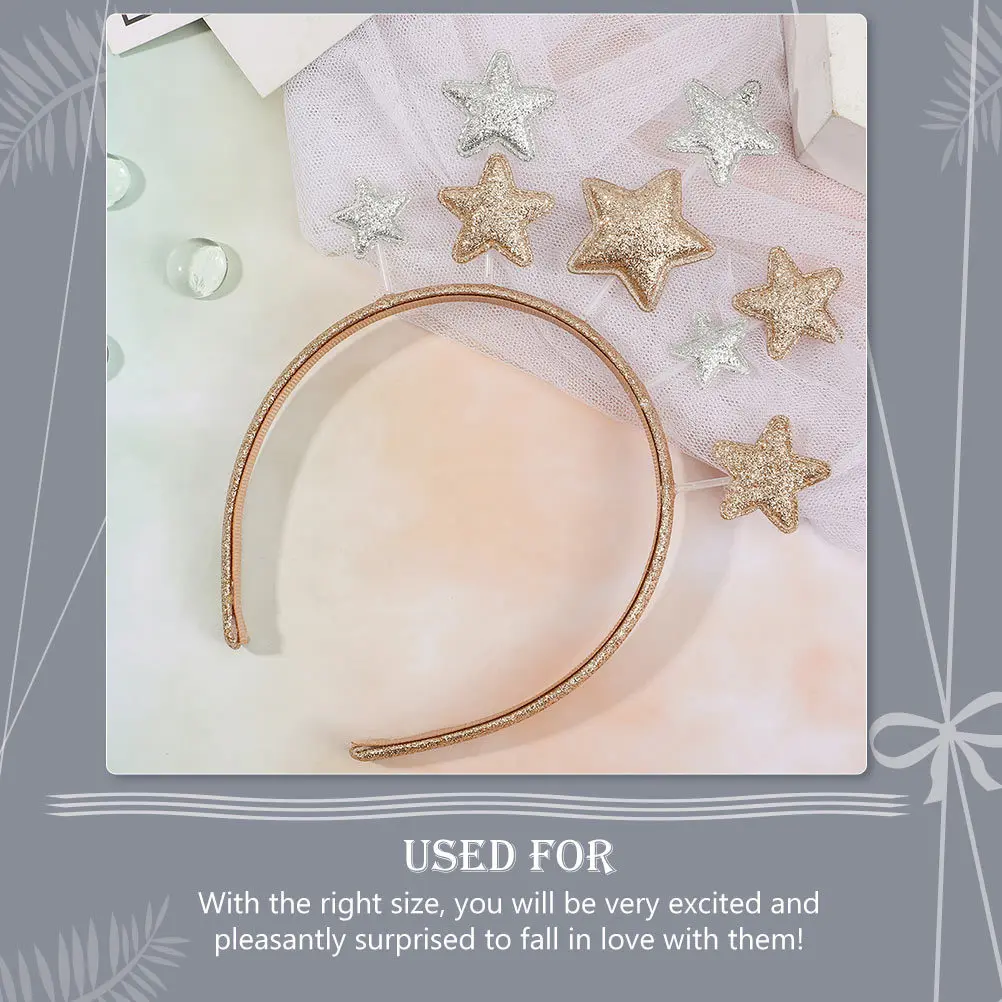

2Pcs Glitter Five Point Star Hairbands for Girls Women Party Birthday Headwear Costume Accessory Fashionable Comfortable Head