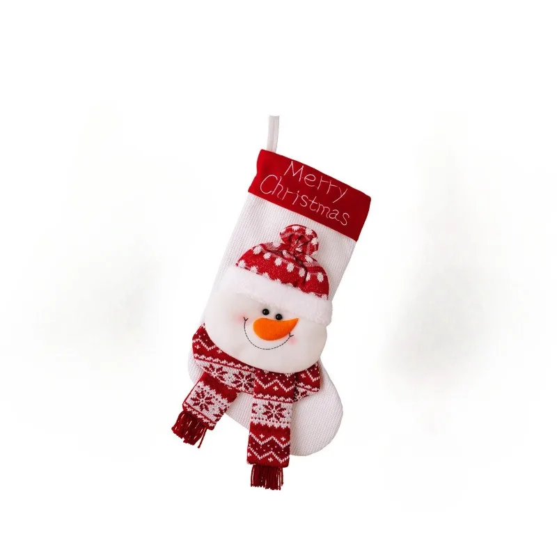 Calze natalizie rosse Natale Home Dress Up Calzini tridimensionali per uomo anziano alce lavorati a maglia Borsa regalo per bambini 2025 Nuova tendenza