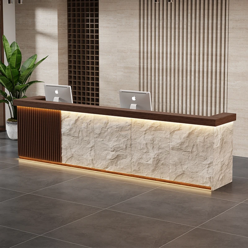 

Boutique Corner Reception Desks Service Designer Luxury Retail Store Commercial Reception Desks Cashier Tavolo Cassa Furniture