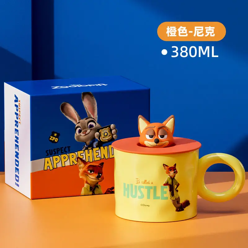 Disney Judy Hopps Nick Wide Cartoon Cute Ceramic Couple Handy Home Breakfast Coffee Cup Office Large Capacity Mug Birthday Gift