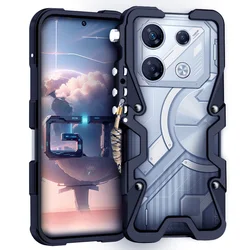 Luxury Armor Metal Aluminum Phone Case Bumper For Infinix Gt20 Gt10 Pro Zero30 Zero40 Mechanical Purely Handmade Skull Cover