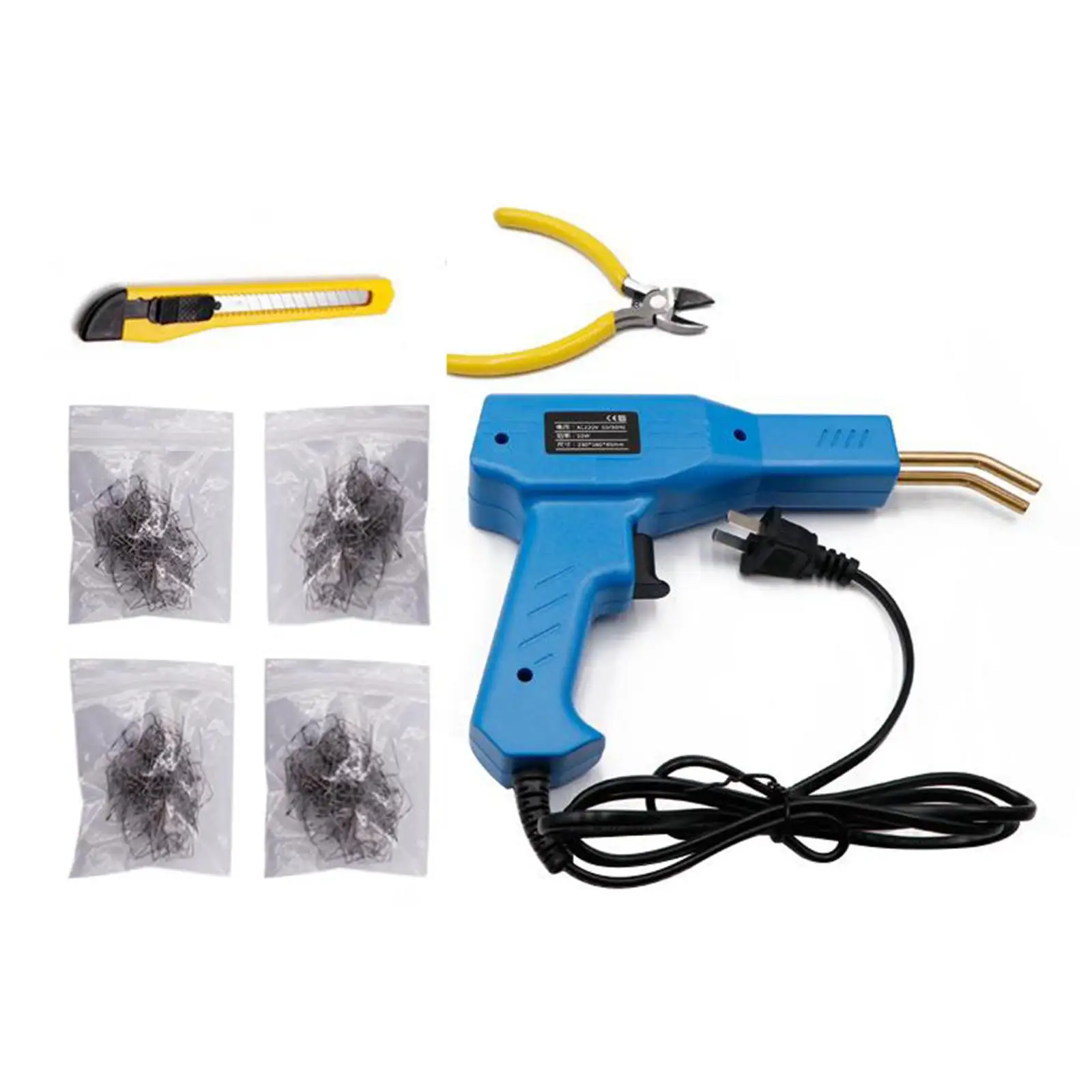 Plastics Welder Hot Staplers Machine PVC Repairing Car Bumper Repairing Hot Stapler Soldering with 200pcs Staples