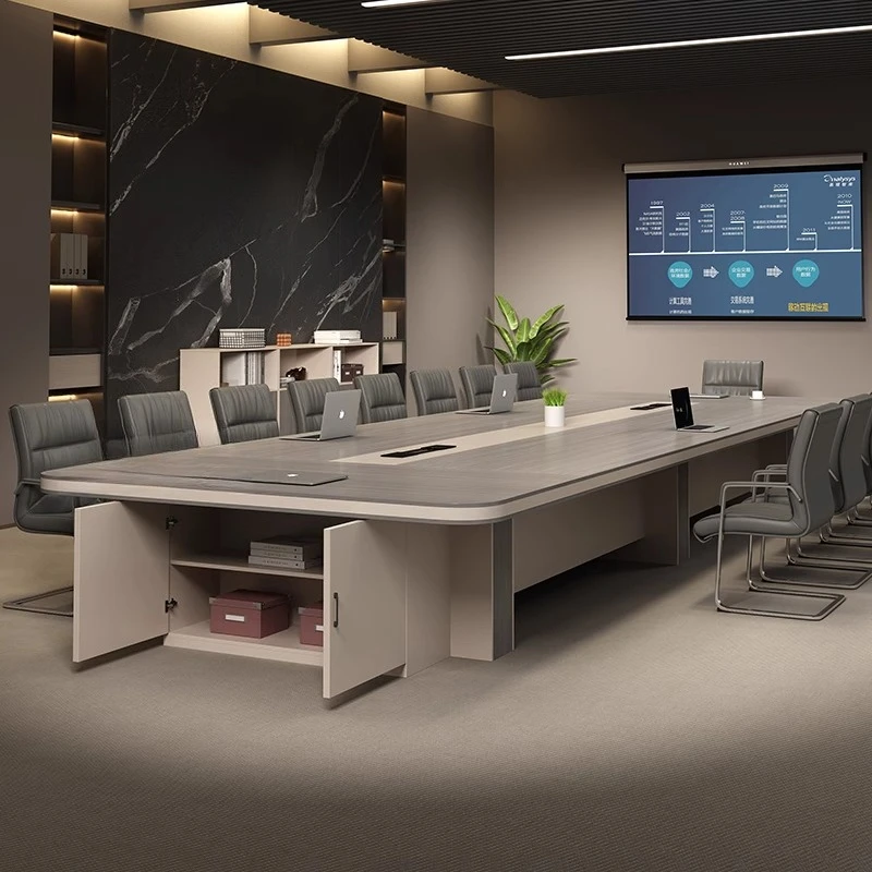 

Meeting room large conference table long table simple modern office furniture negotiation desk rectangular table and chair combi