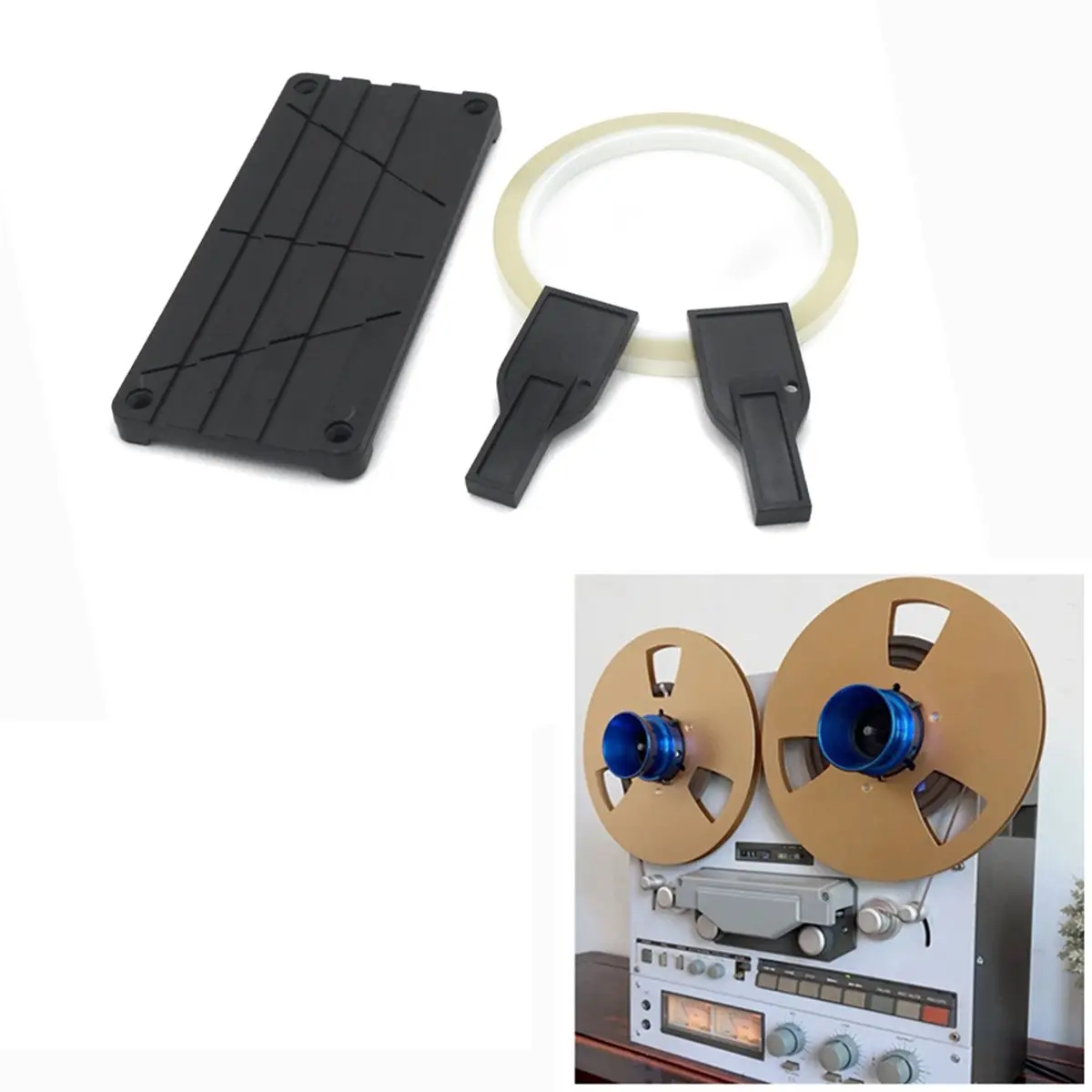 A86G NEW 1/4 10 Inch Tape Splicing Set, Open Reel Tape Splicing Block Audio Splicing Kit with Splicing Tape for Revoxsonido