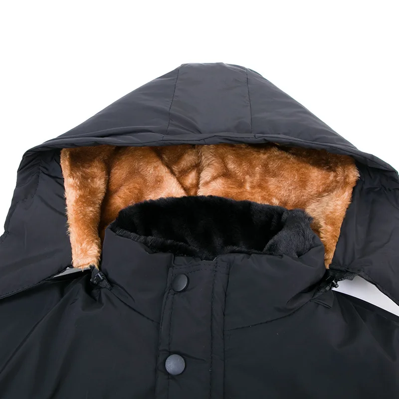 Prowow Detachable hat new down cotton jacket with plush insulation, windproof and fashionable cotton jacket