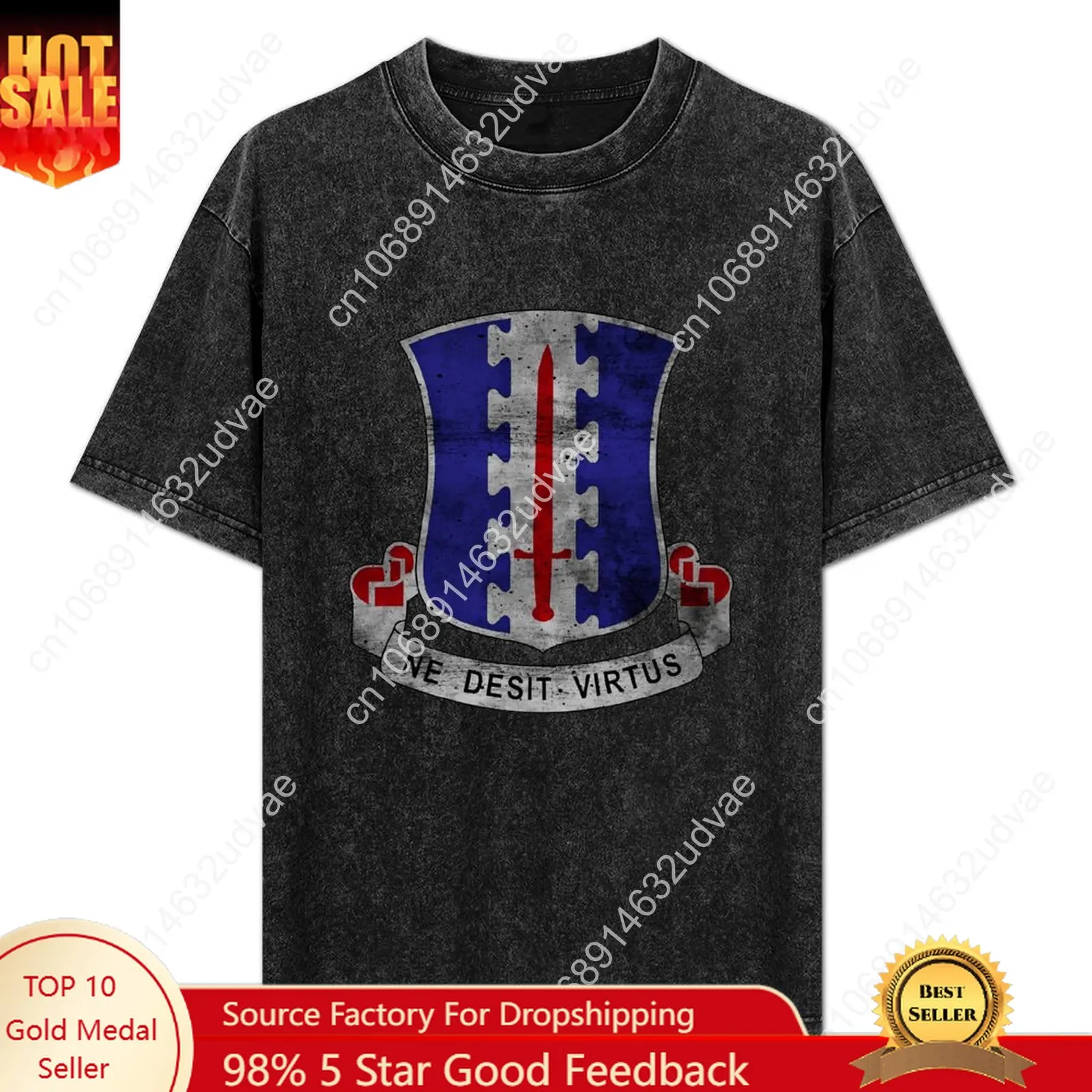 

187th Infantry Regiment Retro T shirts mans womans Vintage Tshirt cotton Short sleeve T-shirt Custom tops Unisex clothes tshirt