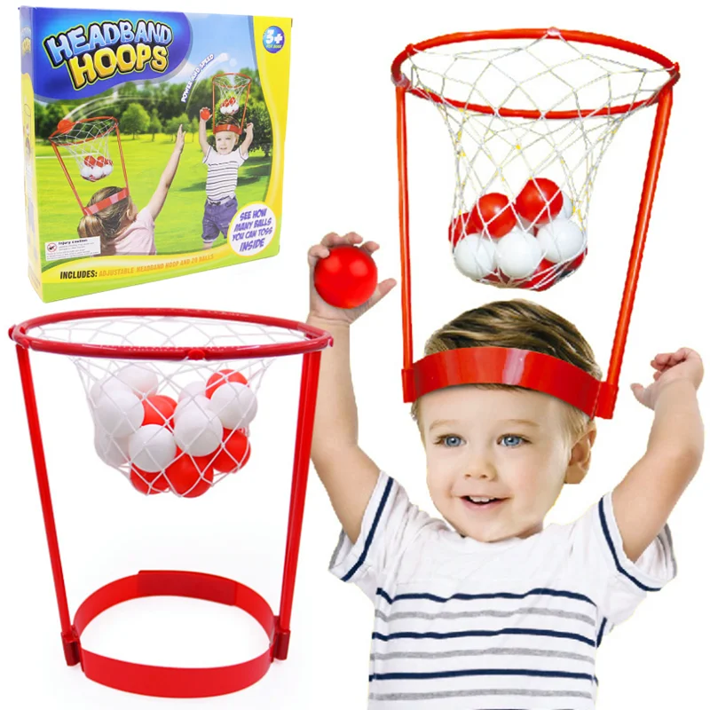 

Overhead Basketball Shooting Toy Indoor And Outdoor Headband Hoop Balls Throwing Toy Multi Person Interactive Game Children Gift