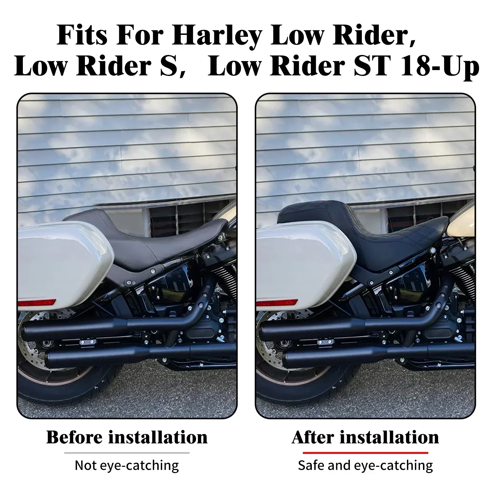 Motorcycle Two Up Driver Front Rear Passenger Seat Cushion Pad For Harley Softail Sport Glide Low Rider FXLR FLSB FXLRS 2018-Up