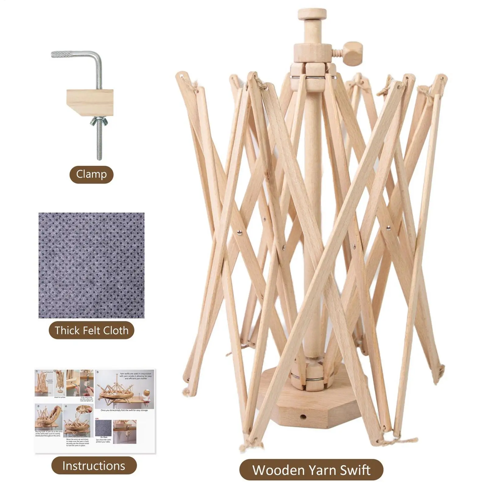 

Деревянный держатель-зонтик для намотки пряжи, инструмент для вязания, намотчик клубков пряжи для семьи, друзей, женщин, любителей, на праздники