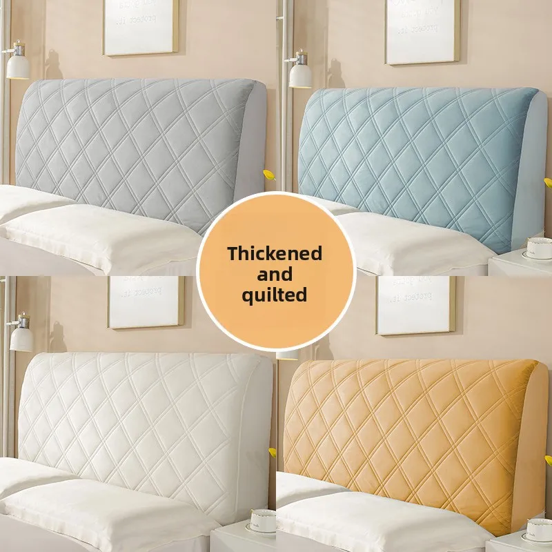 

Утолщенный хлопковый бархатный пылезащитный чехол для изголовья кровати, мягкая подушка-накладка на изголовье из натурального дерева, простой домашний текстиль