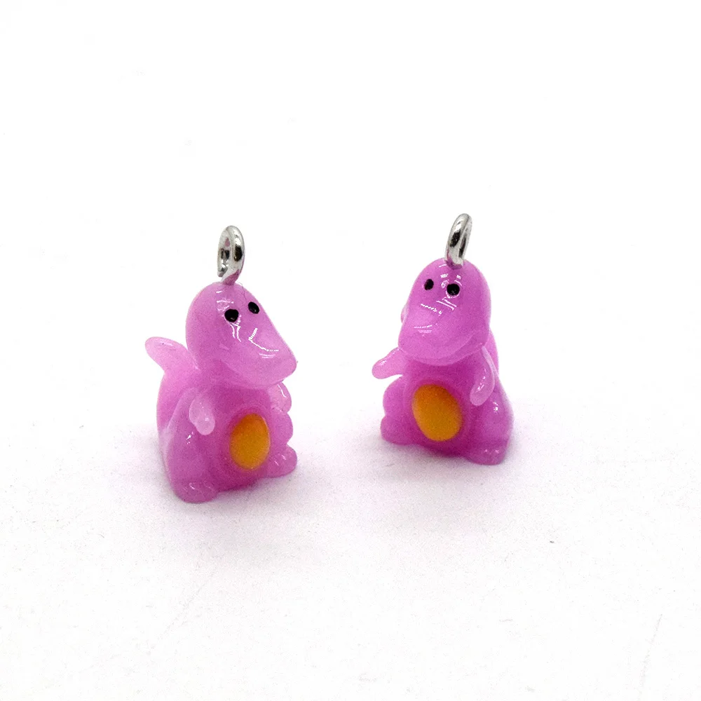 10/12 pz Miniatura Mini Dinosauro Pendenti E Ciondoli In Resina Colorato Kawaii Del Fumetto Animale Del Pendente Fai Da Te Artigianato Per Orecchino Creazione di Gioielli