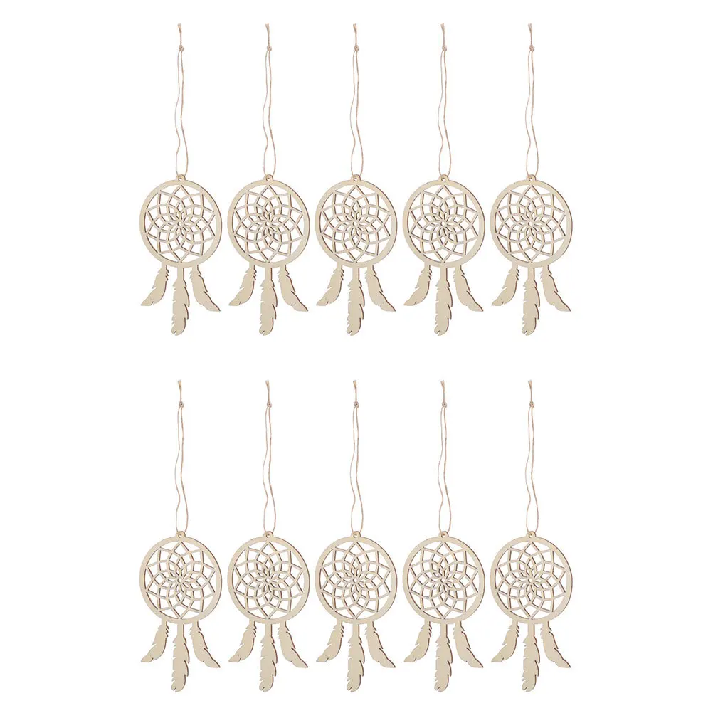 

10pcs Wooden Dream Catchers Unfinished Diy Natural Wood Slices For Home Decor Wall Ceiling Bedroom Boho Macrame Hanging Art