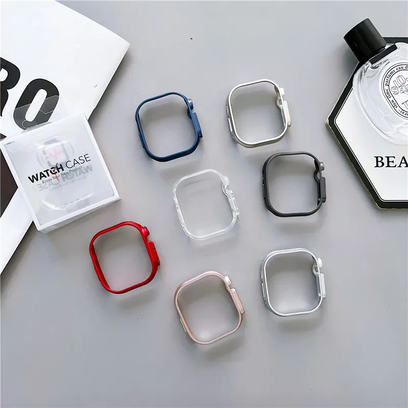 Funda de reloj de PC chapada a la moda para Apple iWatch 8 7 S7 S8 ultra carcasa con marco hueco 41mm 45mm 49mm
