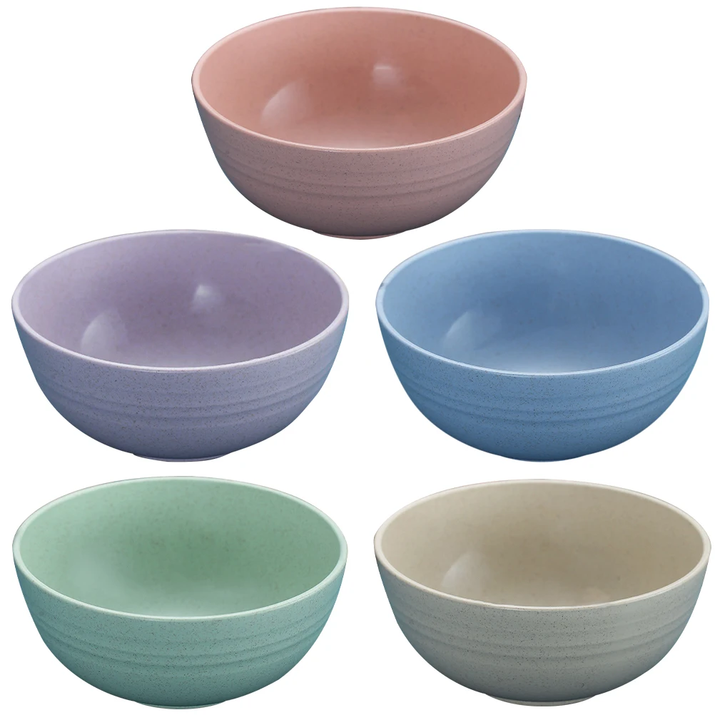

5pcs Salad Bowls Large Capacity Microwave Safe Unbreakable Kids Bowls for Rice Soup Cereal Kitchen