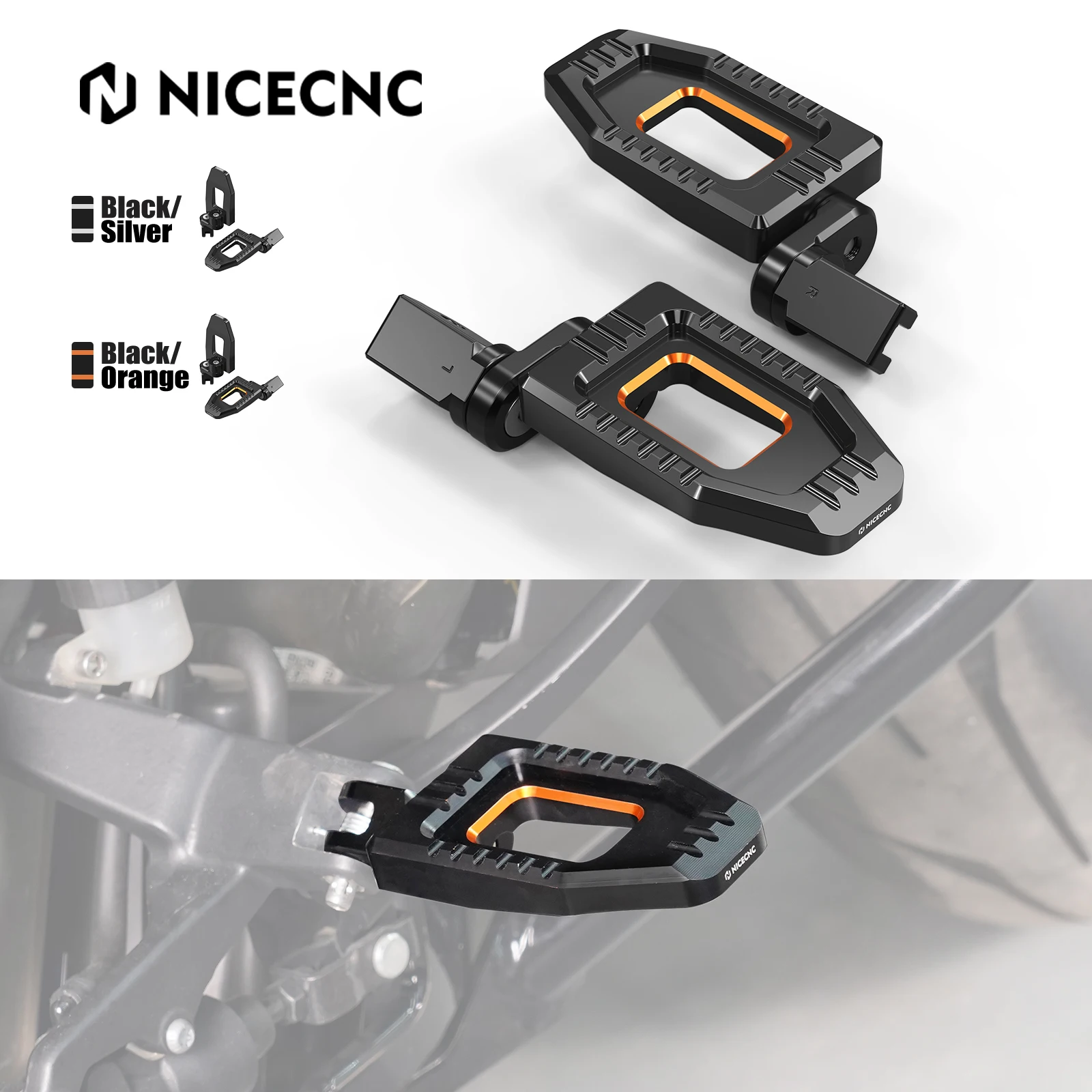 

NICECNC Adjustable Foorests Footpegs for Harley Street Bob FXBB FXBBS Softail Standard FXST 107 Low Rider S ST FXLR Sportster S