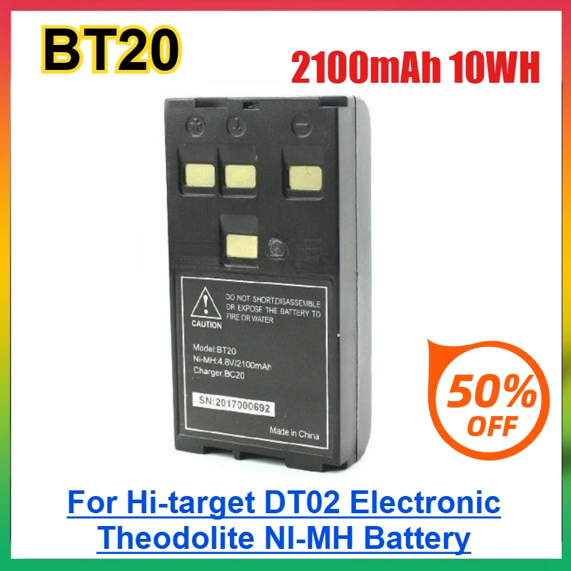 

2100mAh 10WH BT20 Rechargeable Battery 4.8V for Hi-target DT02 Electronic Theodolite NI-MH Battery BT20