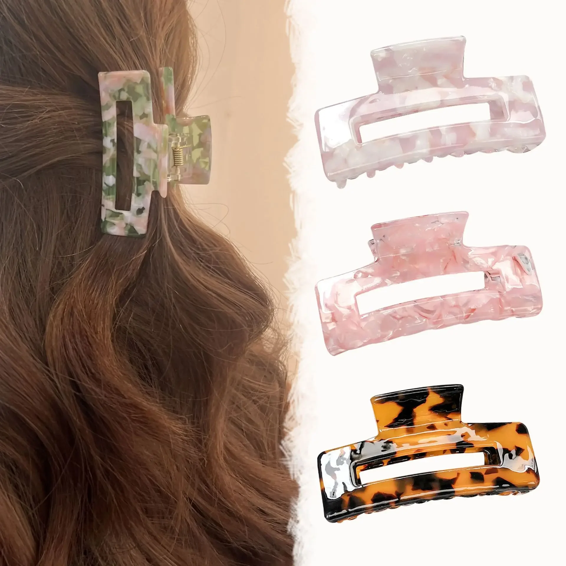 

Korean Acetate Plate Retro Tortoiseshell Ladies Hair Accessories Medium Simple All-match Claw Hair Clip