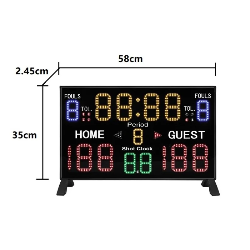 Upgraded double-sided electronic LED scoring display stadium digital basketball scoreboard with 24-second shooting clock