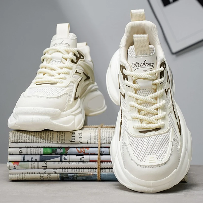 

Весенне-летние высококачественные спортивные кроссовки для бега, мягкие дышащие, с цветными блоками, большие размеры, на шнуровке, с сетчатой поверхностью