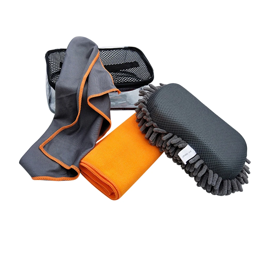 

1 set Automotive Cleaning Kit Wash Sponge Towel Set Ultra-Absorbent Lightweight Portable Car Detailing Tools Surface Protection
