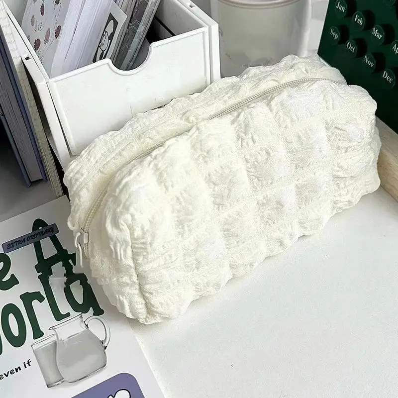 Niedliches Federmäppchen in Form eines Crêpe-Puffs, Schultasche für Schreibwaren, Federmäppchen mit Reißverschluss für Mädchen und Kinder, Kawaii-Stifthalter und Organizer. – Detail 13