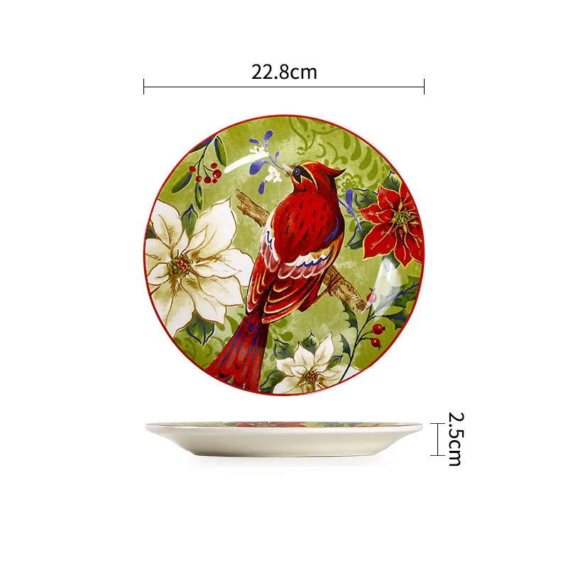 Exquise Keramische Borden Rond Steak Diner Pastabord Onderglazuur Color Serviesgoed Keukenaccessoires Thuissaladeplaat