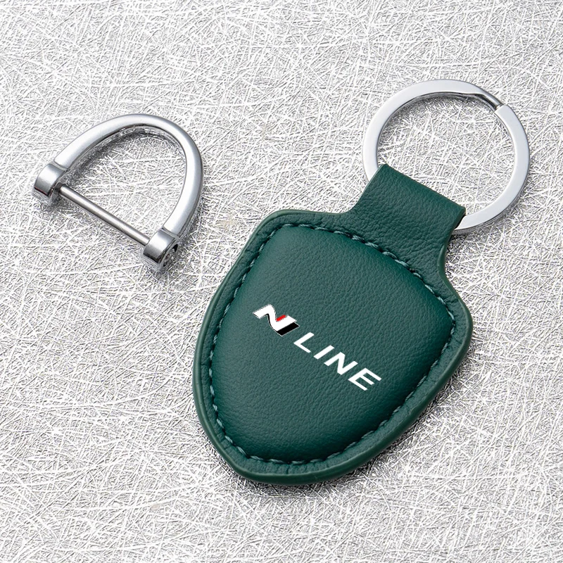 Leather Car Keychain Promotional Gift with Logo Keychain For Hyundai Nline i30 Kona Tucson Sonata Elantra Veloster Accessories - view 5