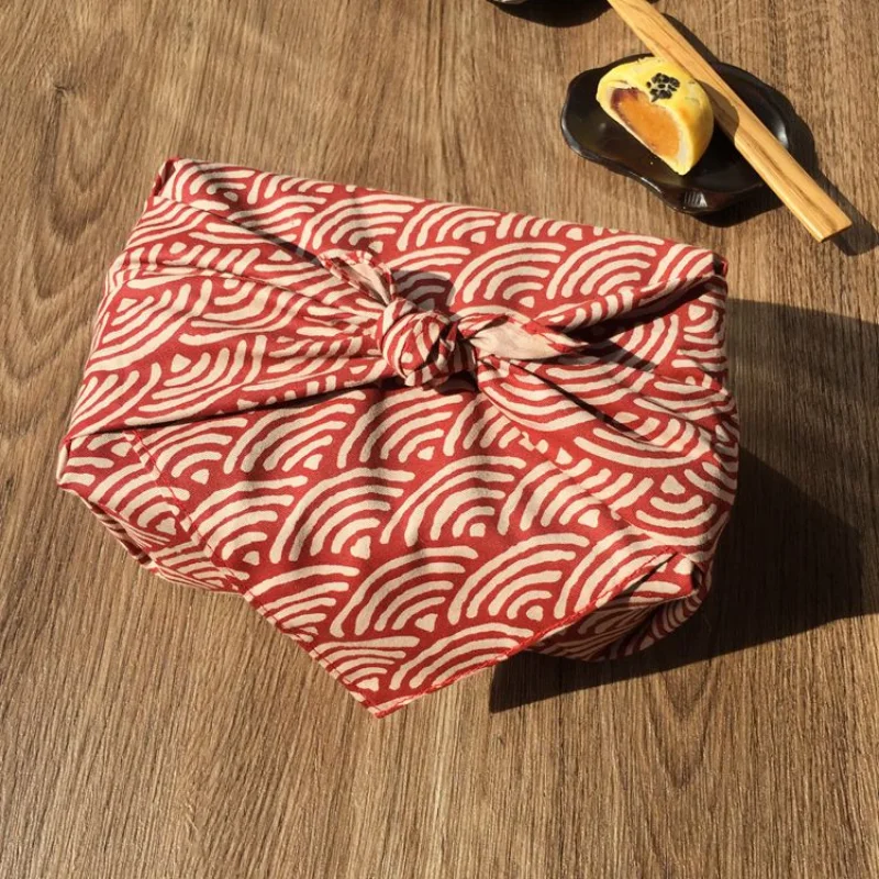 100x100cm Furoshiki Traditionellen Japanischen Stil Wrapping Tuch Baumwolle Quadrat Handtuch Tisch Matte Tischdecke Weihnachten Neue Jahr