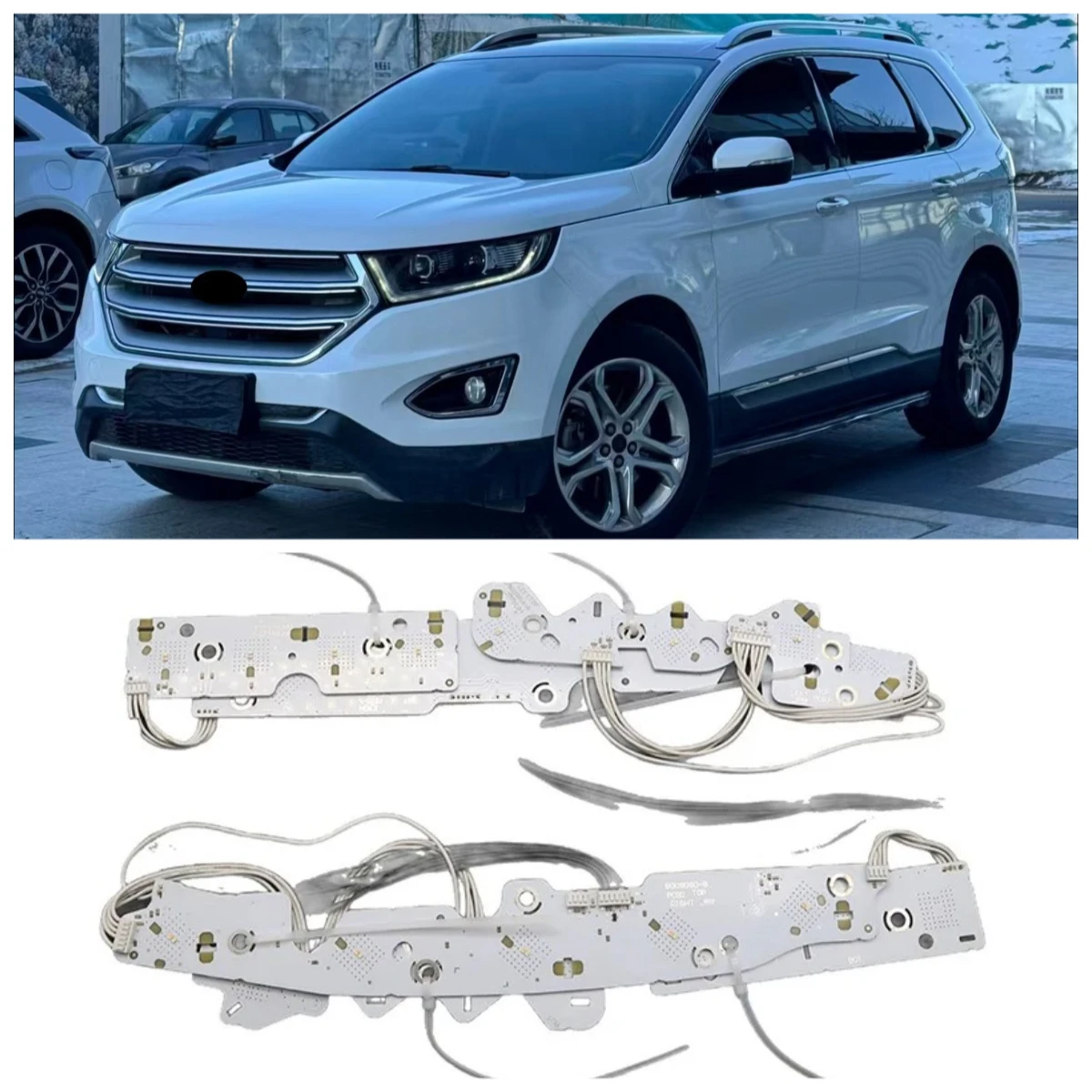 

Белые светодиодные фары Angel Eyes для Ford Edge 2015-2018: плата управления дневными ходовыми огнями (DRL), балласт, чип, аксессуары для автомобильных фар
