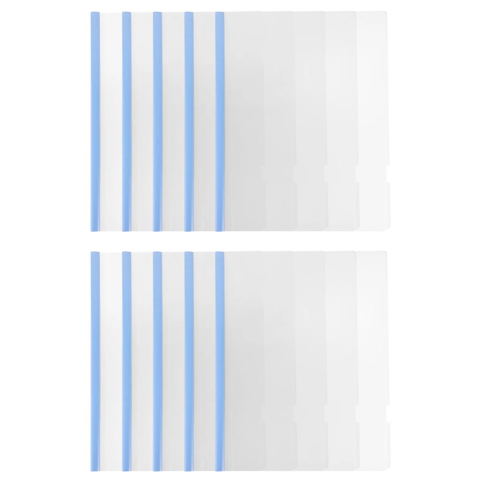 

10pcs Document Folder Transparent Report Covers With Sliding Bar File Storage Clamp For Office School Presentation Folders Clear