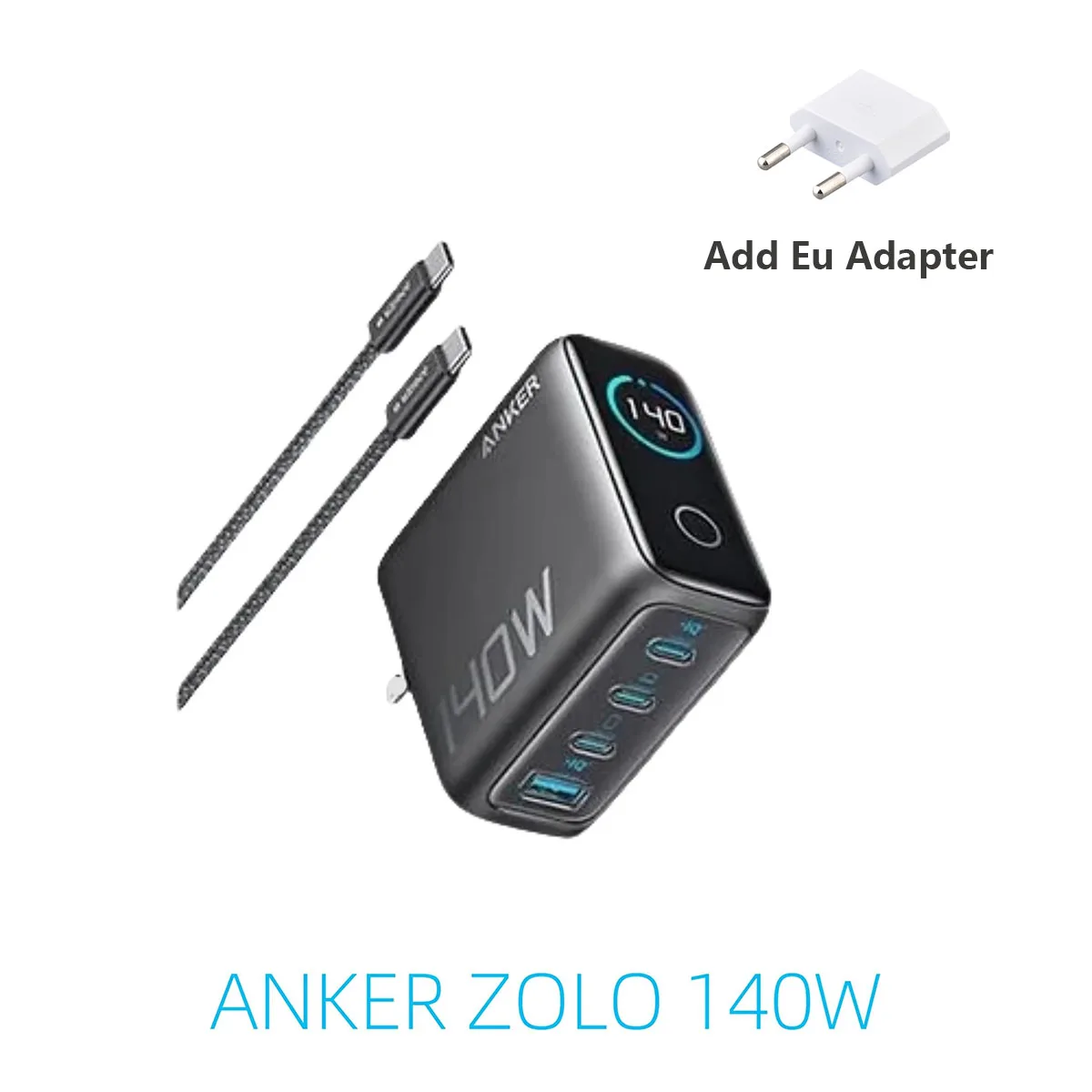 CN Version Anker Zolo 140W Charger GAN Display PD PPS for iPhone